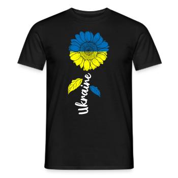 Ukraine Sunflower Peace Peace Ukraine Flag - Men's T-Shirt - black - Front - AI Model Male 178 light (178cm)