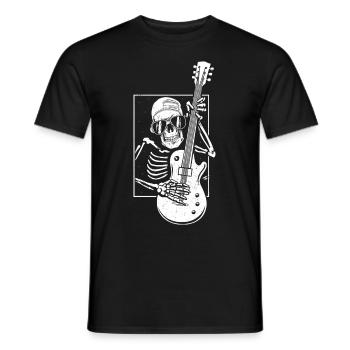 Guitare squelette Halloween - T-shirt homme - noir - Devant - AI Model Male 178 light (178cm)