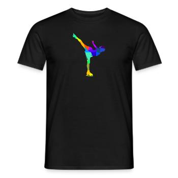 Patinage artistique Patin à glace Polygone arc-en-ciel - T-shirt homme - noir - Devant - AI Model Male 178 light (178cm)