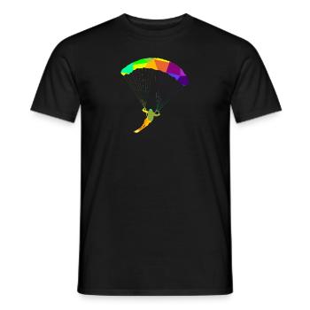 Ski Paragliding Regenbogen Farben Polygon Sport - Männer T-Shirt - Schwarz - Vorne - AI Model Male 178 light (178cm)
