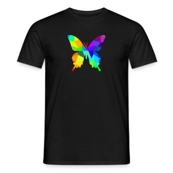Schmetterling Regenbogen Tiere Polygon - Männer T-Shirt - Schwarz - Vorne - AI Model Male 178 light (178cm)
