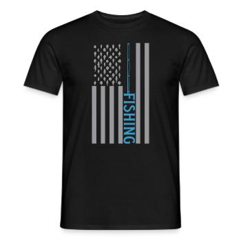 Fishing Angler Fishing Rod - Men's T-Shirt - black - Front - AI Model Male 178 light (178cm)