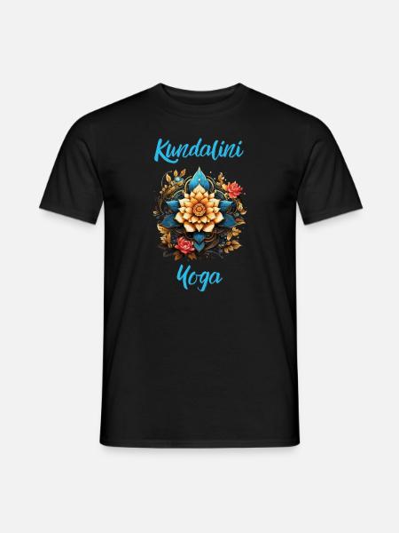 Kundalini Yoga Gruppe Yogini Klasse Blumen Mandala - Mænd T-shirt - sort