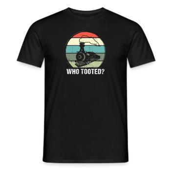 Vintage Train T-Shirt für Eisenbahnliebhaber - Männer T-Shirt - Schwarz - Vorne - AI Model Male 178 light (178cm)