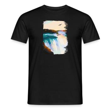 Niagara Falls Painting - Männer T-Shirt - Schwarz - Vorne - AI Model Male 178 light (178cm)