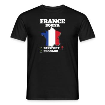 France Bound Country Travel French Flag Vacation - Men's T-Shirt - black - Front - AI Model Male 178 light (178cm)