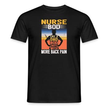 Nurse Bod Like A Dad Bod RN ER Registered Nurse - Men's T-Shirt - black - Front - AI Model Male 178 light (178cm)