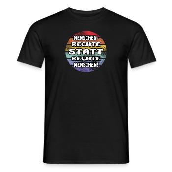 Menschenrechte statt rechte Menschen! - Männer T-Shirt - Schwarz - Vorne - AI Model Male 178 light (178cm)