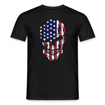 tete de mort usa americain state crane a - T-shirt homme - noir - Devant - AI Model Male 178 light (178cm)