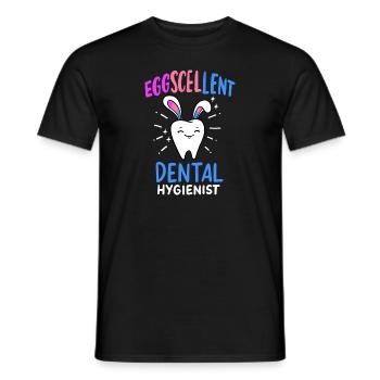 Eggscellent Dental Hygienist Easter Sunday Dentist - Men's T-Shirt - black - Front - AI Model Male 178 light (178cm)