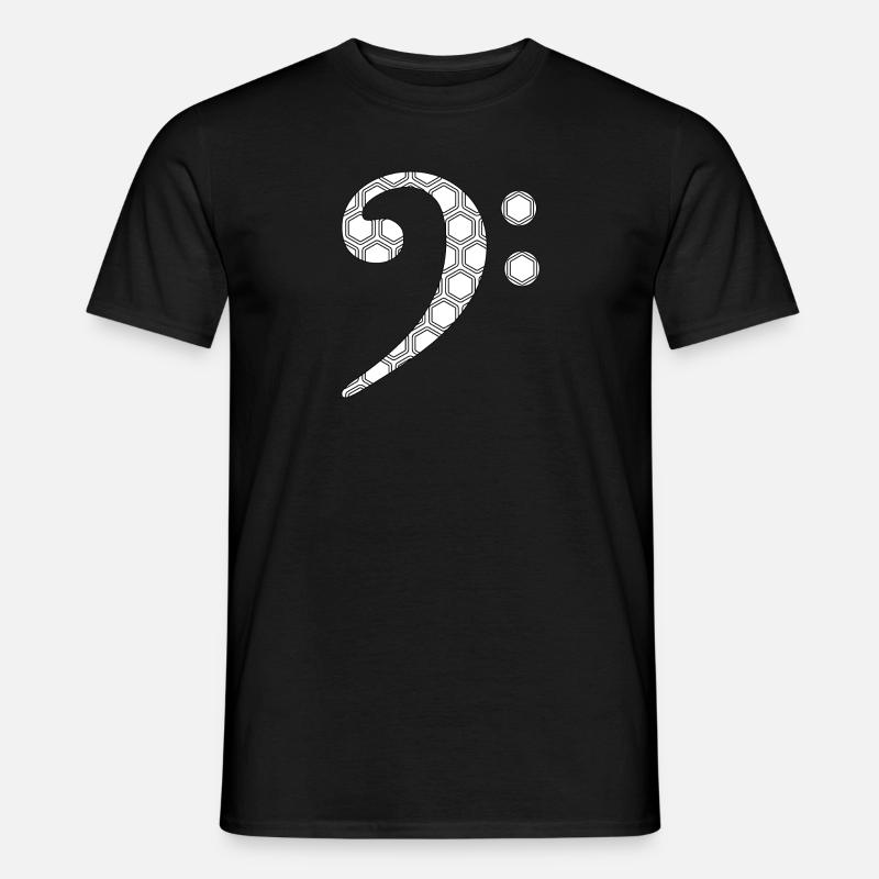 Bass clef with polygon pattern - Men’s T-shirt - black
