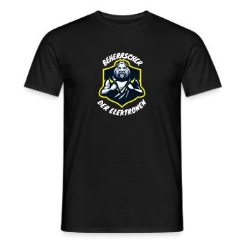 Beherrscher der Elektronen - Wikinger mit Blitz - Männer T-Shirt - Schwarz - Vorne - AI Model Male 178 light (178cm)