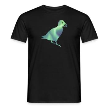 Macareux moines d’Islande Aurores boréales - T-shirt homme - noir - Devant - AI Model Male 178 light (178cm)
