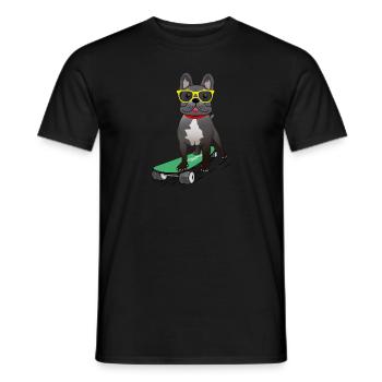 Chien patineur - T-shirt homme - noir - Devant - AI Model Male 178 light (178cm)