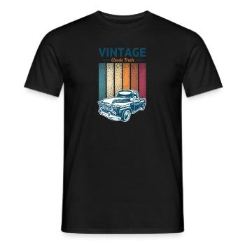 Voiture Vintage Retro Truck - T-shirt homme - noir - Devant - AI Model Male 178 light (178cm)
