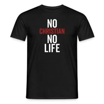 Kein Christ Kein Leben - Männer T-Shirt - Schwarz - Vorne - AI Model Male 178 light (178cm)