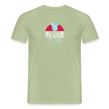 Bonheur sarcastique de la citation humoristique des parents - T-shirt homme - vert sauge - Devant - AI Model Male 178 light (178cm)