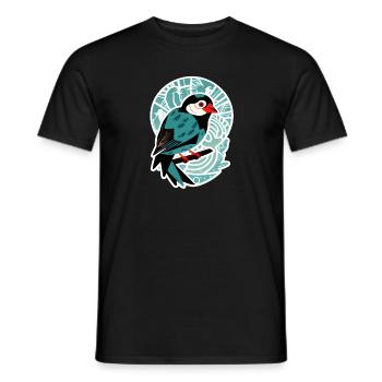 Vogel Sticker - Männer T-Shirt - Schwarz - Vorne - AI Model Male 178 light (178cm)
