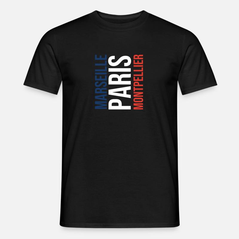 Montpellier - Marseille - Paris - Männer T-Shirt - Schwarz