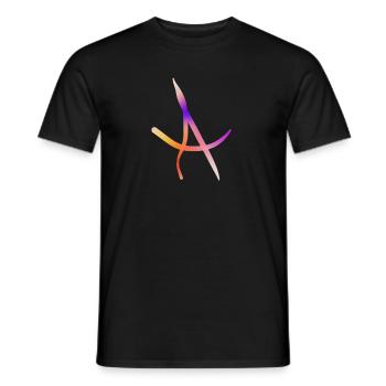 Rainbow A on T-shirt - Men's T-Shirt - black - Front - AI Model Male 178 light (178cm)