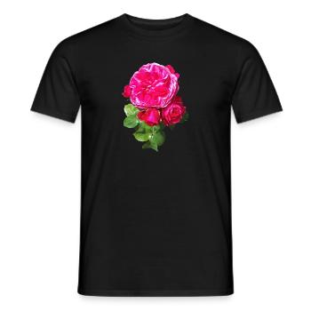 Pink spring rose - Men's T-Shirt - black - Front - AI Model Male 178 light (178cm)