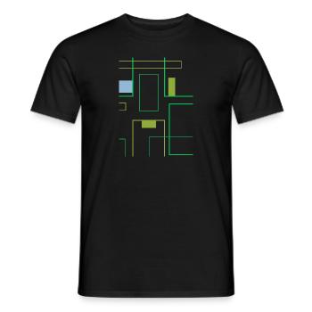 Carres et lignes en verte minimaliste tendance - T-shirt homme - noir - Devant - AI Model Male 178 light (178cm)