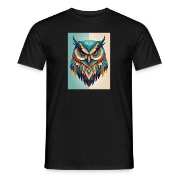 OwlUP - T-shirt homme - noir - Devant - AI Model Male 178 light (178cm)