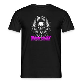 Bloom Energy Sinister Skull Flower Face - Men's T-Shirt - black - Front - AI Model Male 178 light (178cm)
