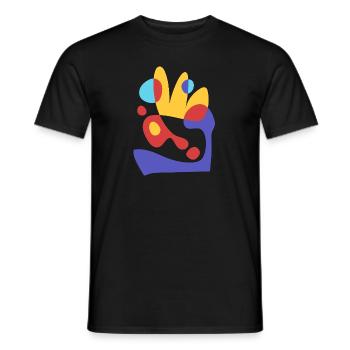 abstract tropical beeze - bauhaus style - Men's T-Shirt - black - Front - AI Model Male 178 light (178cm)