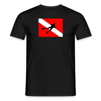 Taucherflagge - Männer T-Shirt - Schwarz - Vorne - AI Model Male 178 light (178cm)