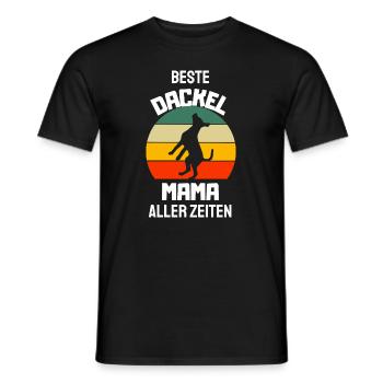 Retro Hunde Mama Muttertag Geschenk Dackel - Männer T-Shirt - Schwarz - Vorne - AI Model Male 178 light (178cm)