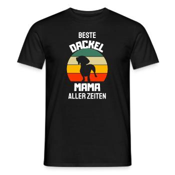 Hunde Mama Hundebesitzer Geschenk Retro Dackel - Männer T-Shirt - Schwarz - Vorne - AI Model Male 178 light (178cm)