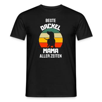 Beste Hunde Mama aller Zeiten Muttertag Dackel - Männer T-Shirt - Schwarz - Vorne - AI Model Male 178 light (178cm)