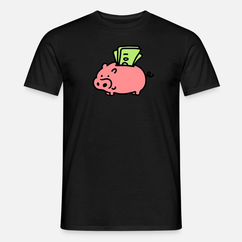 Sparschwein - Scheine 3 - Männer T-Shirt - Schwarz