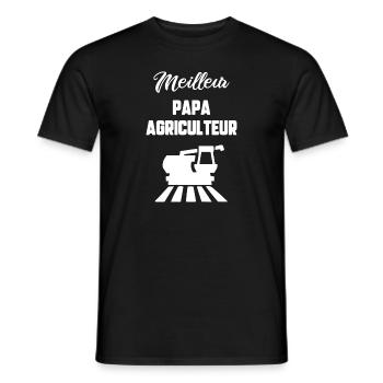Meilleur papa agriculteur - T-shirt homme - noir - Devant - AI Model Male 178 light (178cm)