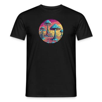 Psychedelisches Pilzbaumtal - Männer T-Shirt - Schwarz - Vorne - AI Model Male 178 light (178cm)