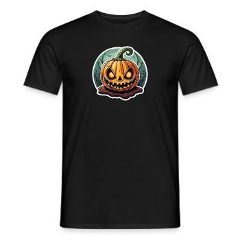 Sinister Jack o' Lantern Pumpkin - Men's T-Shirt - black - Front - AI Model Male 178 light (178cm)