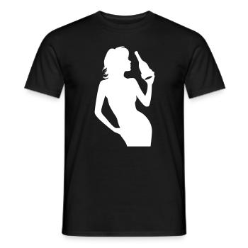 Party Woman Silhouette Celebrate Bottle - Men's T-Shirt - black - Front - AI Model Male 178 light (178cm)