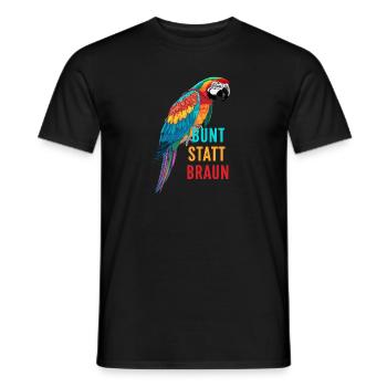 Parrot - colorful instead of brown - Men's T-Shirt - black - Front - AI Model Male 178 light (178cm)