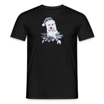 Huskybaby Portrait mit Santa Hat - Männer T-Shirt - Schwarz - Vorne - AI Model Male 178 light (178cm)