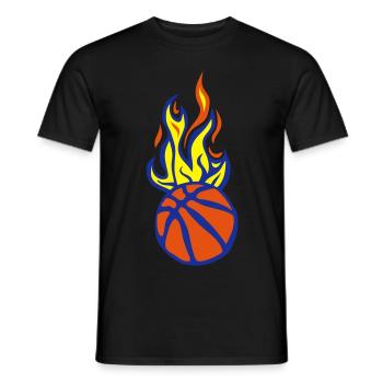 ballon basketball flamme flame - T-shirt homme - noir - Devant - AI Model Male 178 light (178cm)