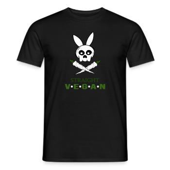 straight vegan with carrot veganlife - Men's T-Shirt - black - Front - AI Model Male 178 light (178cm)