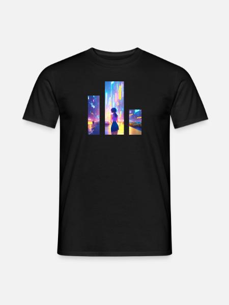 Girl in City - Men's T-Shirt - black