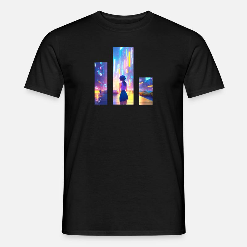 Mädchen in der Stadt - Männer T-Shirt - Schwarz