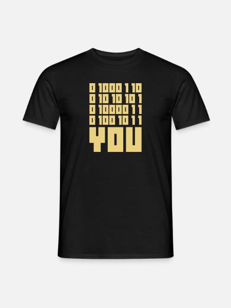 FUCK YOU - Binary code - T-shirt homme - noir