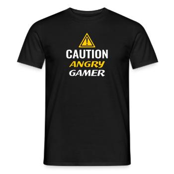 Angry Gamer Zocker lustige Sprüche Wut zocken - Männer T-Shirt - Schwarz - Vorne - AI Model Male 178 light (178cm)