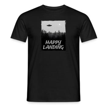 Alien UFO Alien Spaceship Saucer - Men's T-Shirt - black - Front - AI Model Male 178 light (178cm)