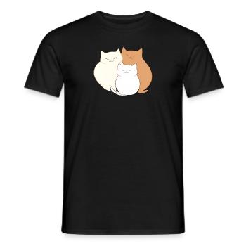 Cat family - Men's T-Shirt - black - Front - AI Model Male 178 light (178cm)