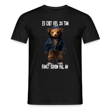 There's a lot to do, let's start - Men's T-Shirt - black - Front - AI Model Male 178 light (178cm)