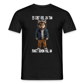 There's a lot to do, let's start - Men's T-Shirt - black - Front - AI Model Male 178 light (178cm)